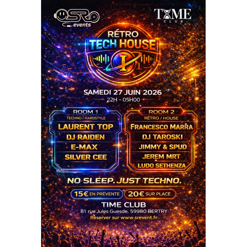 Retro House Techno Time Club le 27 Juin 2026